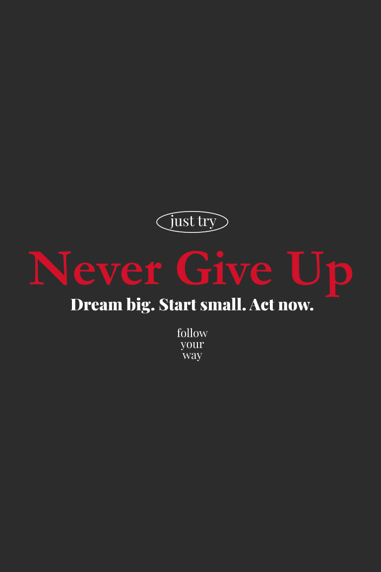 ТЕРМОТРАНСФЕР Never Give Up  28*13см