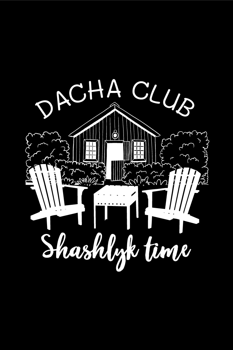 ТЕРМОТРАНСФЕР DACHA CLUB Белый 25см * 24см