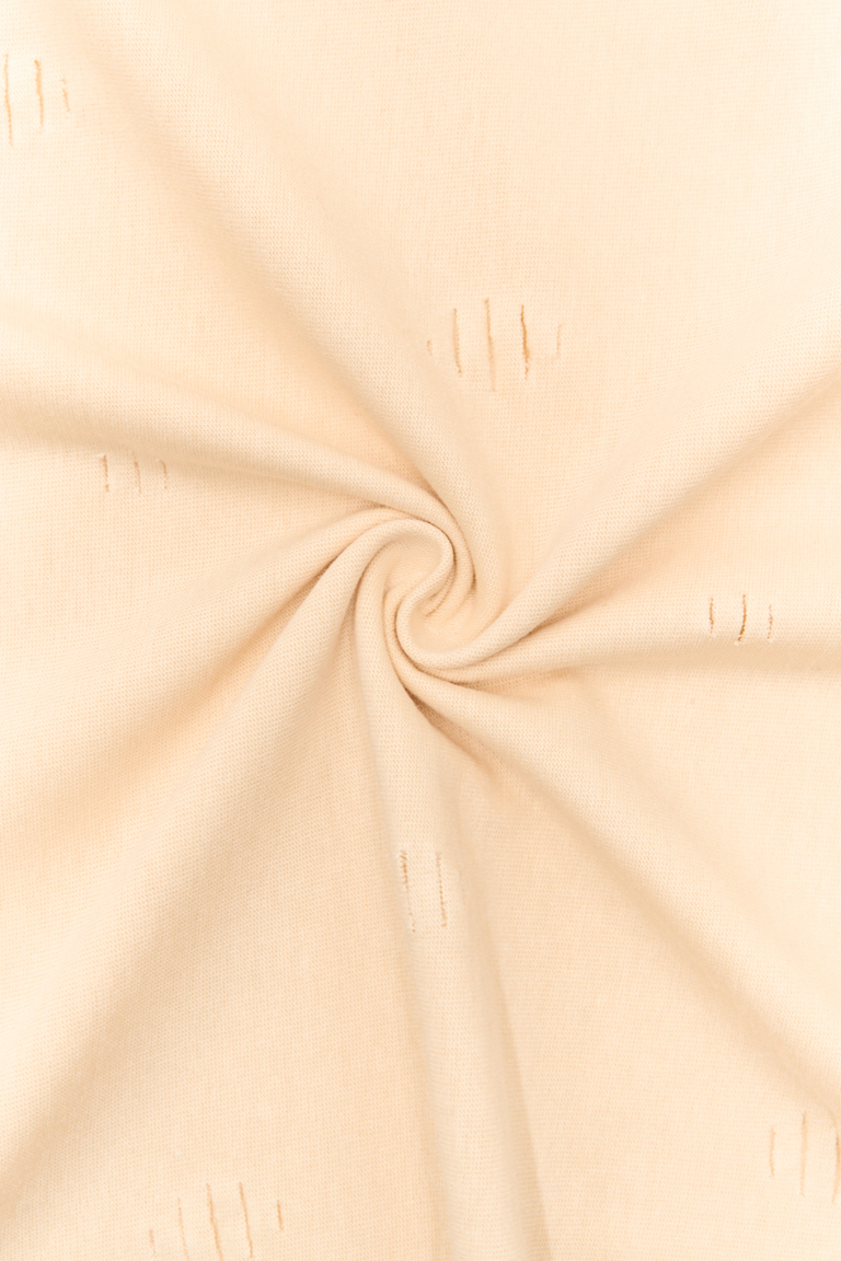 ОТРЕЗ 0,6 м (Кулирная гладь ДРАНКА С ЭФФЕКТОМ ВАРКИ ТОПЛЕНОЕ МОЛОКО/СЛИВОЧНОЕ МАСЛО 100%хб, 200 гр/кв.м, 180 см)