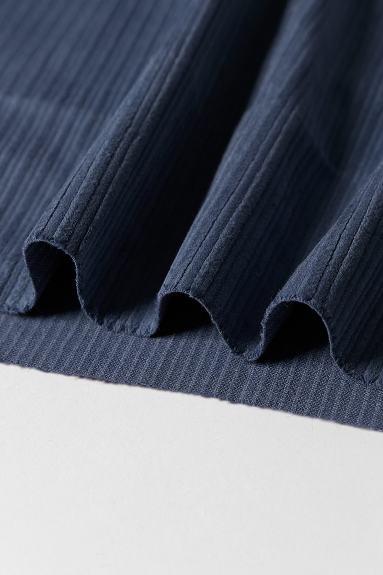 Вельвет (широкая полоска) ДЕНИМОВЫЙ СИНИЙ 98%хлопок 2%эл, 330гр, 142см