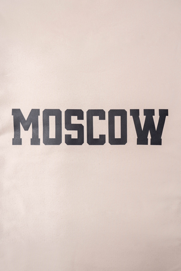 КУПОН ДЛЯ СВИТШОТА 1,3 м (180 см) MOSCOW (черный шрифт) СЛИВОЧНЫЙ ПИЧ КУПОН ДЛЯ СВИТШОТА 1,3 м (180 см) MOSCOW (черный шрифт) СЛИВОЧНЫЙ ПИЧ