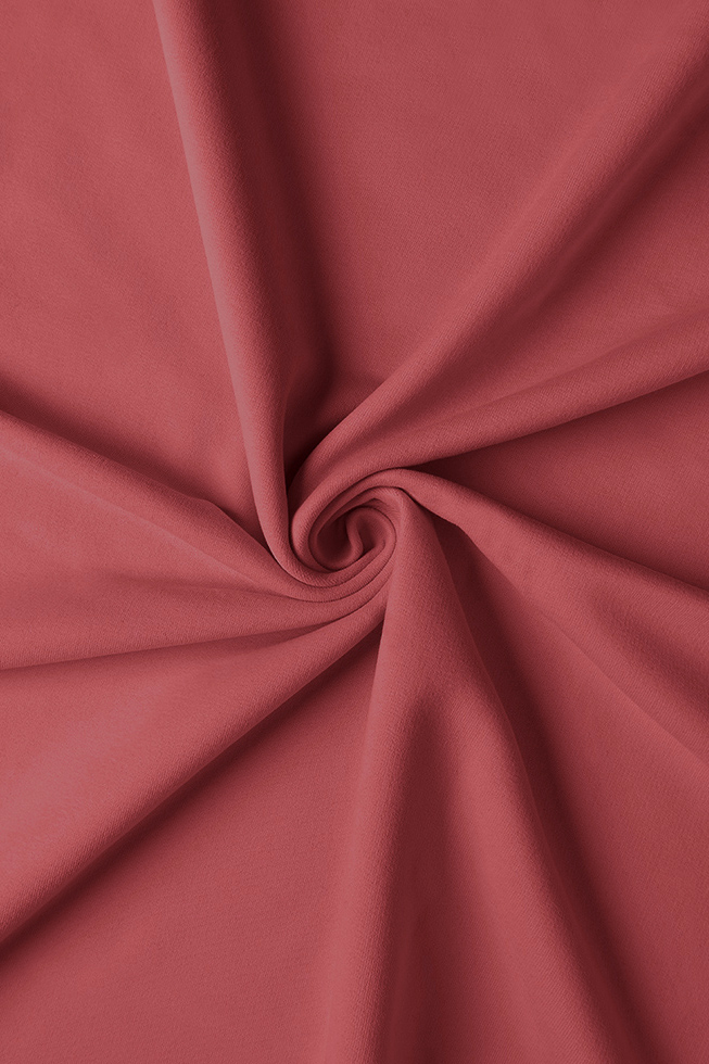 Футер 3х-нитка С ЕВРОНАЧЕСОМ ТОМАТНОЕ МОРОЖЕНОЕ PEACH EFFECT (ПИЧ) 90%хб/10%пэ, 370 гр/кв.м, 185 см