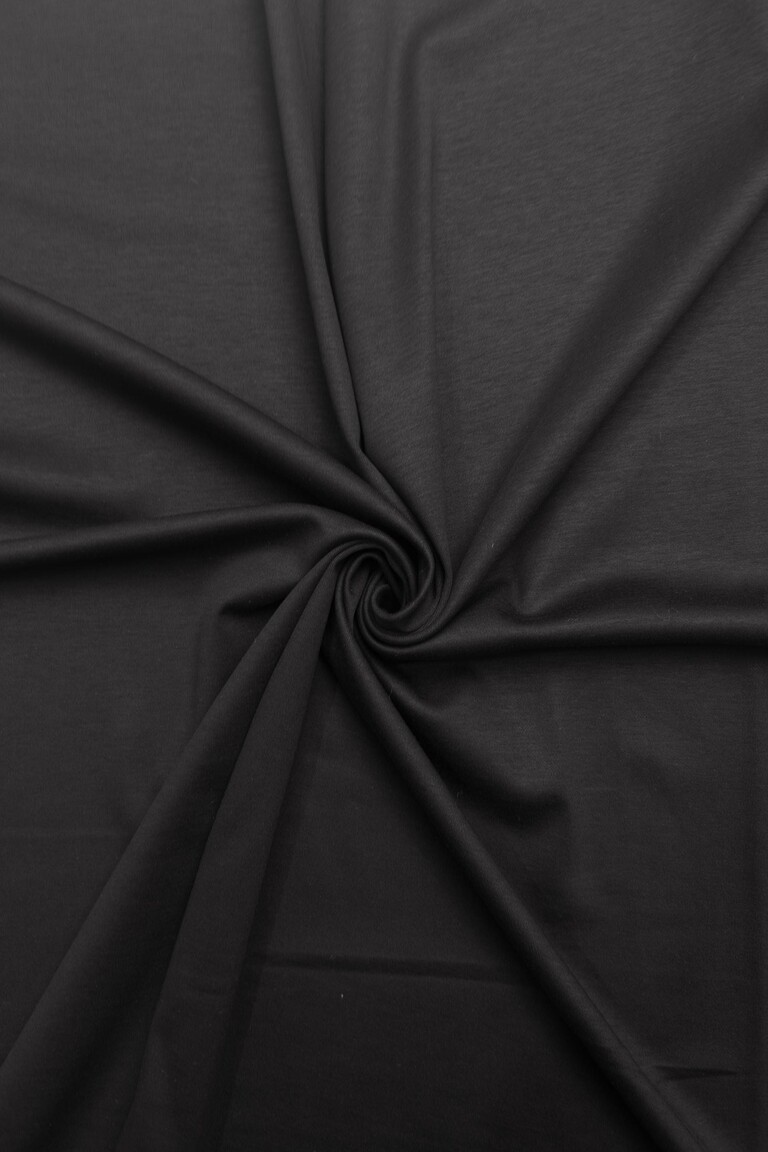 МЕРСЕРИЗОВАННЫЙ ИНТЕРЛОК с Лиоцеллом ЧЕРНЫЙ 240гр 47%хб, 47%лиоц, 6%эл, 180см