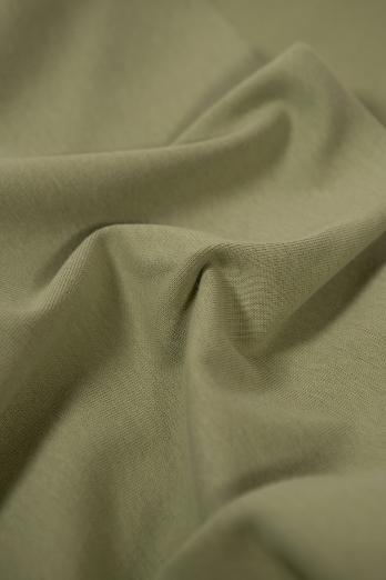 ПЛОТНАЯ Рибана ПЫЛЬНАЯ ОЛИВКА PEACH EFFECT (ПИЧ) 95%хб/5%пэ, 300 гр/кв.м, 180 см