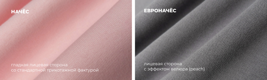 футер с начёсом и евроначёсом: лицевая сторона 
