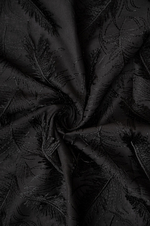 Рубашечный хлопок "ПЕРЫШКИ" ЧЕРНЫЕ 100% хлопок,пл. 130гр 130 см