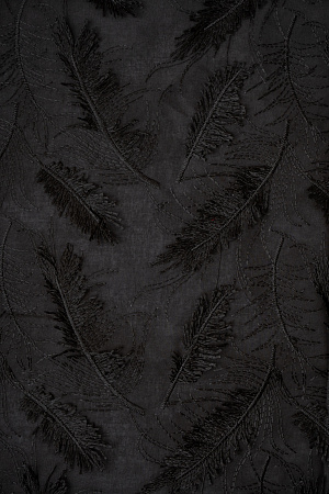 Рубашечный хлопок "ПЕРЫШКИ" ЧЕРНЫЕ 100% хлопок,пл. 130гр 130 см