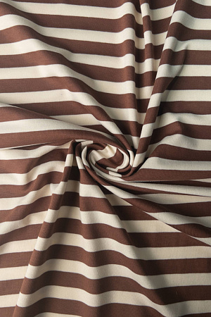 Кулирная гладь в полоску КАРАМЕЛЬ 80%хб/20%эл, 200 гр/кв.м, 185 см