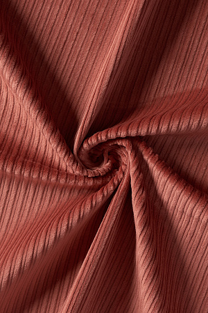 Вельвет (широкая полоска) ТОМАТНЫЙ 98%хлопок 2%эл, 330гр, 142см