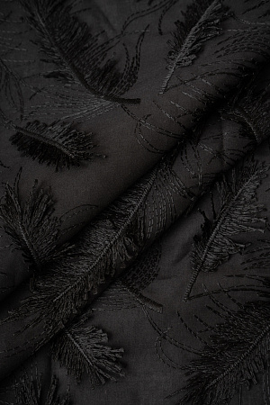 Рубашечный хлопок "ПЕРЫШКИ" ЧЕРНЫЕ 100% хлопок,пл. 130гр 130 см