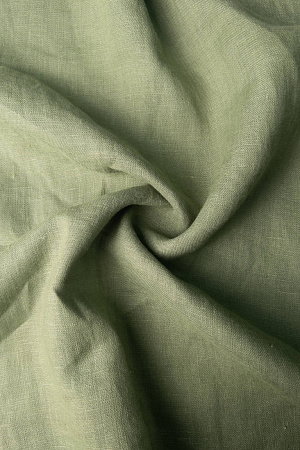 ЛЁН 100% костюмный с эффектом мятости ЗЕЛЕНЫЙ МАТЧА 185гр, 150см